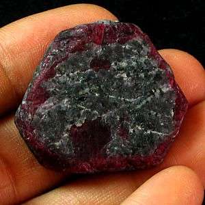 103.8CT 100% Natural Unheated Ruby Slice Specimen With Matrix Facet 