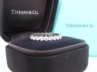 TIFFANY & CO. SHARED SETTING WEDDING PLATINUM DIAMOND BAND RING SIZE 8 