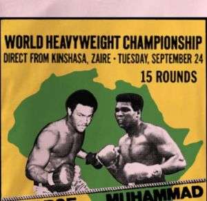 Muhammad Ali Zaire Rumble PINK George Forema T Shirt XL  