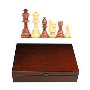  French Staunton Tournament Chess Pieces w/ Wood Box: Toys 