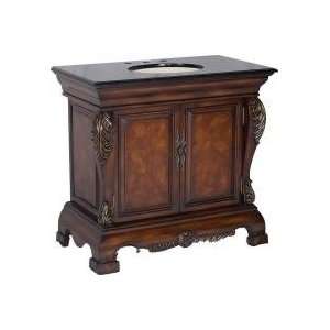 38.5 Inch Single Sink Bathroom Vanity with Antique Brown Finish and 