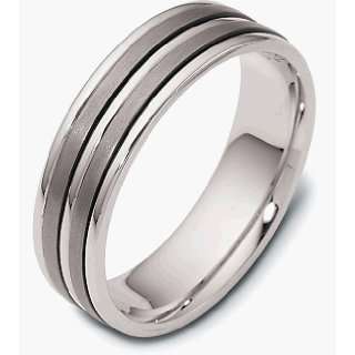   5mm Classic Double Bar Platinum Wedding Band   4.5 