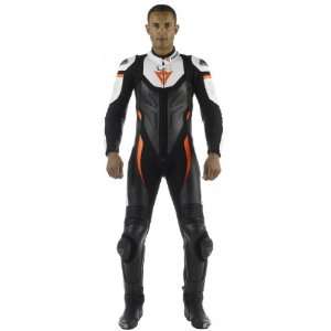  DAINESE AVRO 1 PC SUIT BLACK/WHITE/FLUORESCENT RED 42 USA 