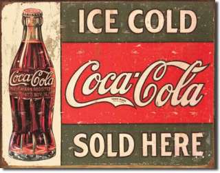 Coca Cola Ice Cold COKE 1916 Bottle Soda Retro Tin Sign  