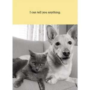  Hopefully Listening Dog and Cat Friendship Card 