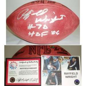  Rayfield Wright Signed Wilson Game Ball w/HOF06 Sports 