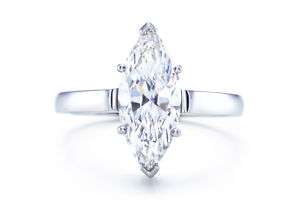 01 Carat Marquise Cut Diamond Solitaire Ring D IF  