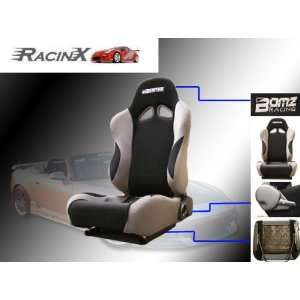  Black with Gray Universal Racing Seats   Pair: Automotive