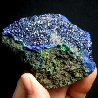 Deep Blue Azurite Crystal & Green Malachite AZ150  