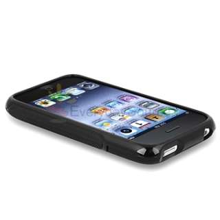BLACK S Shape TPU Hard Gel Soft Rubber Skin Case Cover for iPhone 3 G 