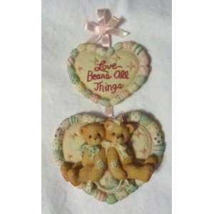 Cherished Teddie.. Love Bears All Things (hanging Double Heart 