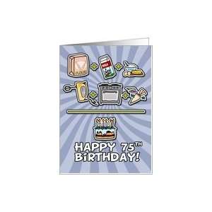  Happy Birthday   cake   75 years old Card: Toys & Games