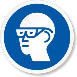  ISO M004   Wear Eye Protection Recycled Paper Label, 0.75 