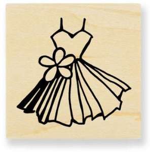  Party Dress Wood Mounted Rubber Stamp (NN011) Arts 
