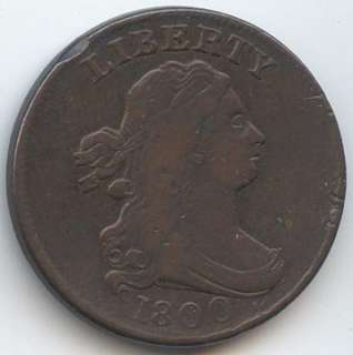 1800 Draped Bust Half Cent, Decent VF  