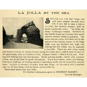 1898 Ad La Jolla 7th Wonder Herbert Dabney California   Original Print 