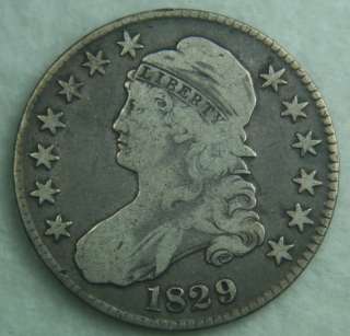 1829 Early Capped Bust Silver Half Dollar     