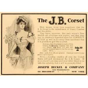   Vintage Ad J.B. Corset Woman Fashion Joseph Beckel   Original Print Ad