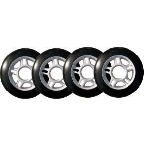   Black / White Inline Skate Wheels 84mm 83a 4 Pack: Sports & Outdoors