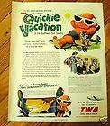 1950 TWA Airlines Ad Southwest Sun Country Quickie