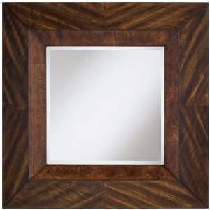  Wood Veneer Square Wall Mirror: Home & Kitchen