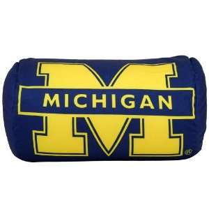 Michigan Wolverines Navy Blue Microbead Pillow:  Sports 