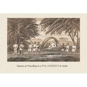 Travelling in a Palankeen   12x18 Framed Print in Gold Frame (17x23 