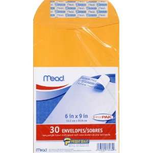  Mead Press It Seal It 6X9 Envelopes, Office Pack 30 Count 