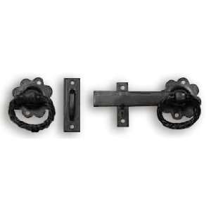  Black Wrought Iron, Ring Gate Latch Twisted 7, 