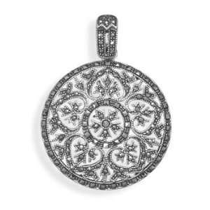  Marcasite Heart Design Pendant Jewelry