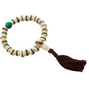  Mala, Wrist; Bone with inlay. White bead; (Meditation 