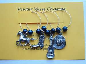   Charms Markers Set of 4 horse cowboy hat boot guitar USA made  
