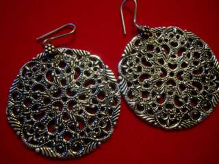 large round Yemeni Hathramy silver earrings  
