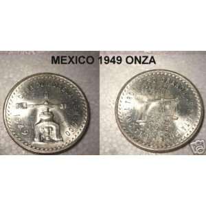  1949 MEXICO 1 Onza Pure Silver Coin (UNC) 