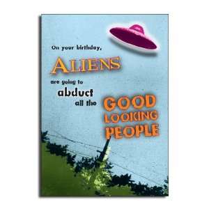  Aliens   Outrageous Talk Bubbles Birthday Greeting Card 