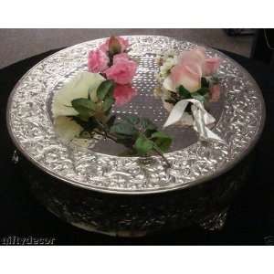    Classic Silver Wedding Cake Stand 16 Round: Kitchen & Dining