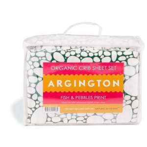    Argington Organic Crib Sheet Set, Fish and Pebbles Print Baby