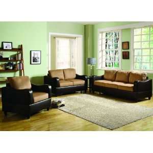 9904 3 HOME ELEGANCE ANTHONY COLLECTION BROWN SOFA LOVESEAT CHAIR NEW