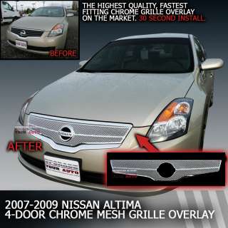 Nissan Altima 4 Door Chrome Mesh Grille Overlay 2007 2008 2009 :