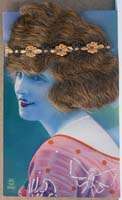 1925 FRENCH WOMAN REAL HAIR TINTED PHOTO POSTCARD 1247  