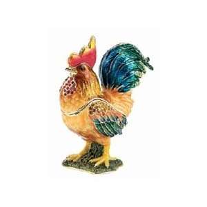  Rooster Enameled Treasure Box: Home & Kitchen