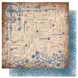  Snowfall: Words 12 x 12 Double Sided Glitter Paper: Arts 