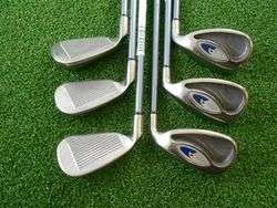 CALLAWAY HAWKEYE TITANIUM IRONS 5 PW GRAPHITE SENIOR GOOD CONDTITI 