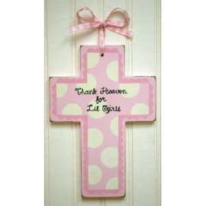  Pink Wooden Wall Cross: Baby