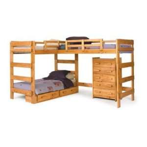  Woodcrest Heartland L Shape Twin Loft Bed with Extra Loft 