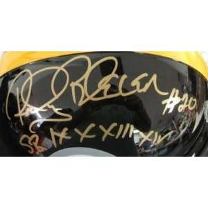  Signed Rocky Bleier Helmet   Black F S JSA   Autographed 