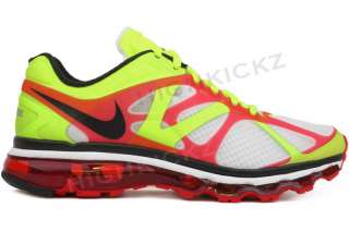 Nike Air Max 2012 487982 103 Men White Black Volt Running Training 