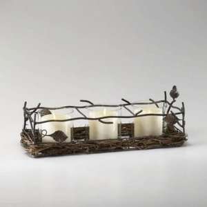   Branch Candle Holder, Bronze and Natural Wood Finish: Home Improvement