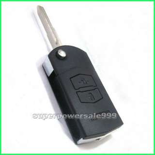   Buttons Uncut Blank Flip Remote Key Shell Case For MAZDA 3/5/6  