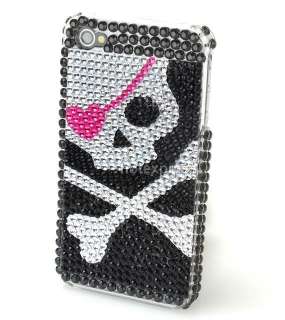 Head bone heart diamond hard back case for iphone 4 4G  